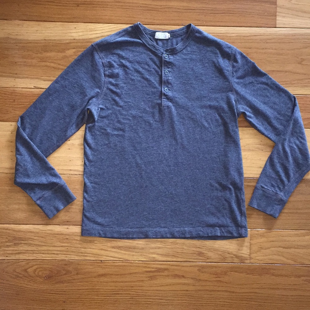 🎉J. Crew Slub Jersey Long Sleeve Shirt Gray Med